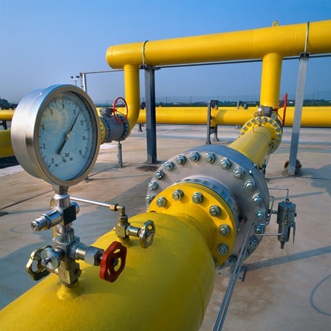 Yellow gas pressure gauge