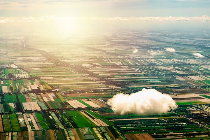 A cloud over the countryside